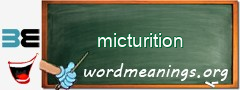 WordMeaning blackboard for micturition